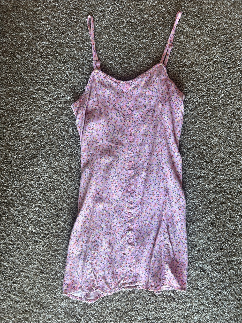 art class Pink Floral Button-Down Sundress